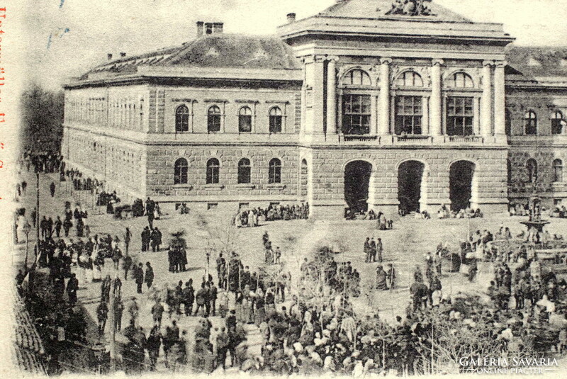 Szentes - Vármegyeháza(most a Levéltár) valamilyen ünnep 1898  Untermüller Ernő kiadása, Szentes