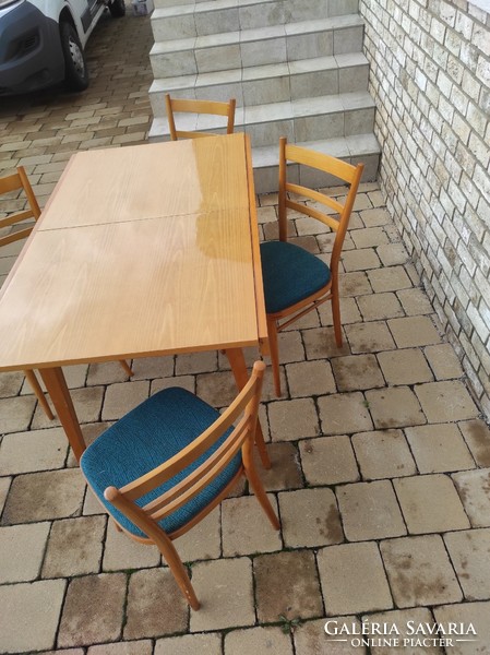 Cseh csehszlovák retro étkező asztal+ 4 szék étkezőasztal
