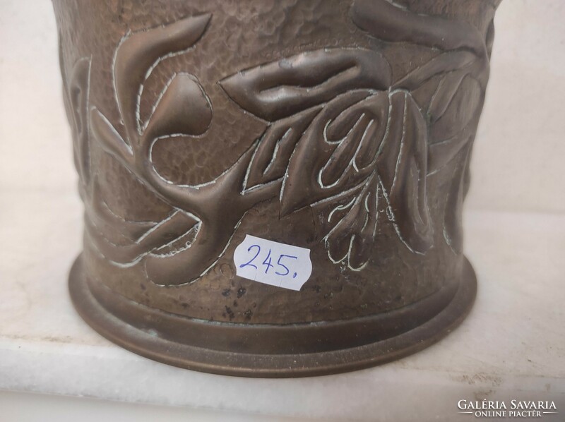 Antique i. World War II soldier large cartridge case gun case gun case copper embossed flower 245 7068