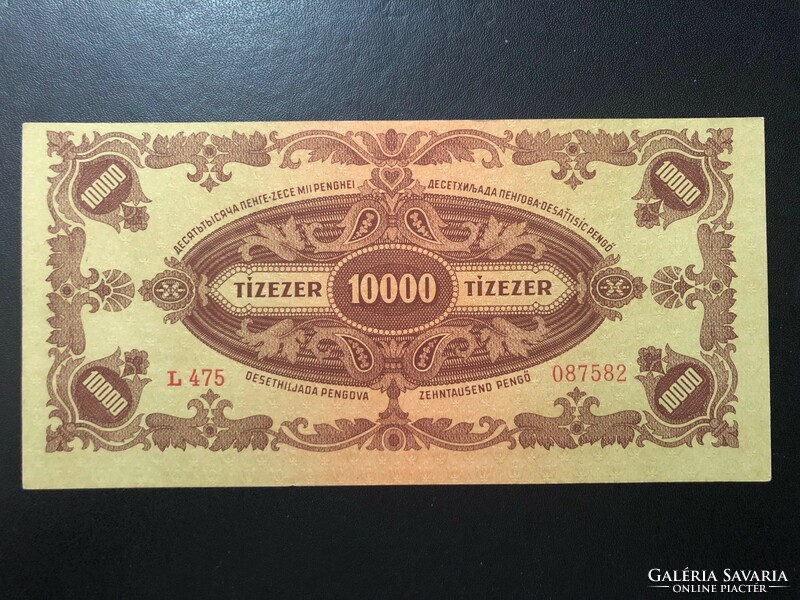 Ten thousand pengő 1945. Stamped!! Back print slipped!! Unc)!!