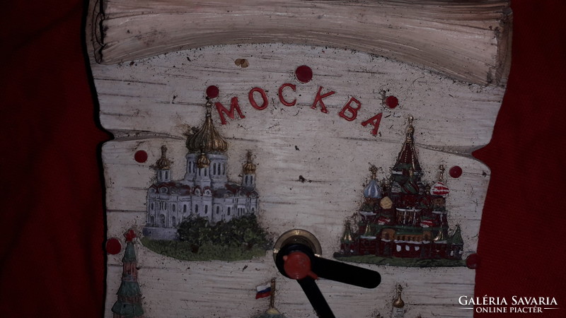 Retro CCCP orosz polcdísz kandallódísz biszkvit foglalatú óra MOSZKVA  12 x 10 cm a képek szerint