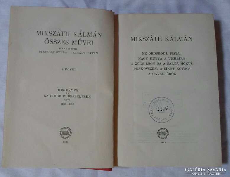 Mikszáth Kálmán összes művei 8. (Akadémiai kiadó, 1958)