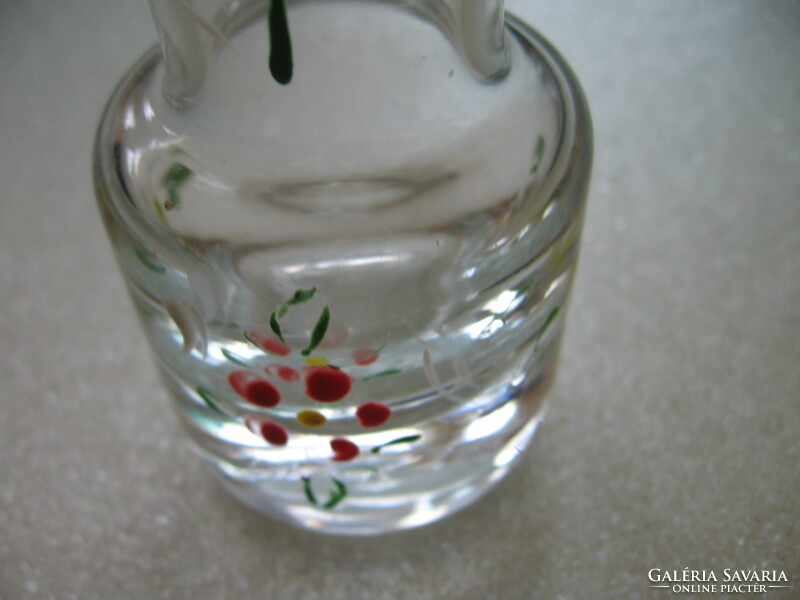 Brandy glass with a painted floral whistle