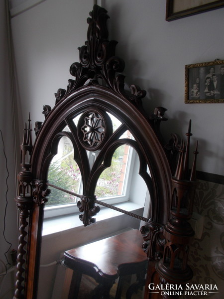 Antique Gothic castle mirror, castle mirror