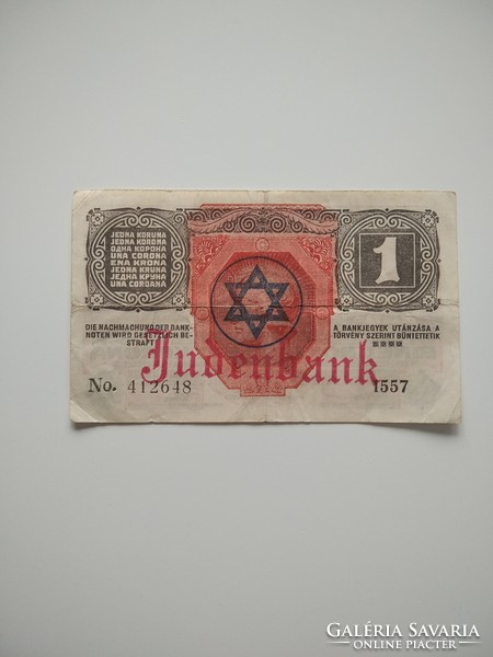 1 korona 1916 Judenbank bélyegzéssel