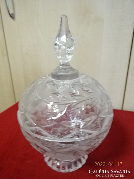 Crystal glass ball, large bonbonier, height 26 cm. Jokai.