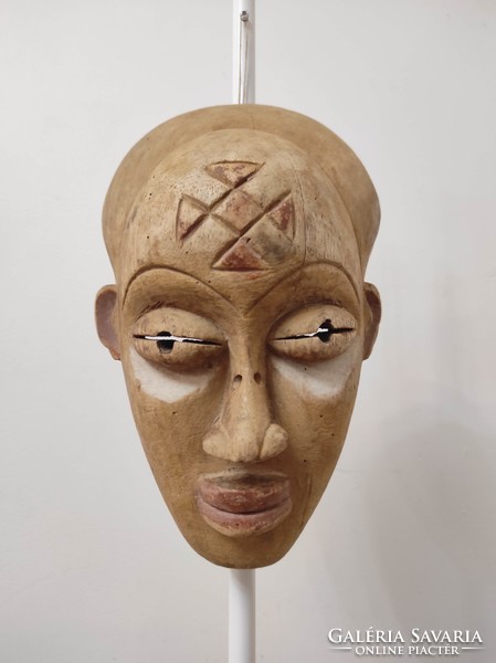 Antik afrikai maszk Chokwe népcsoport Angola kopottas leértékelt 296 Le dob 100 7088