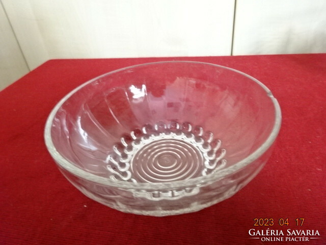 Glass bowl, diameter 17 cm, height 6.8 cm. Jokai.