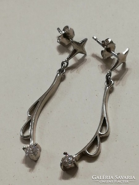 Silver stone earrings 3.5 cm