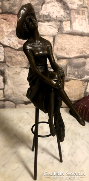 Marked bronze sculpture art deco