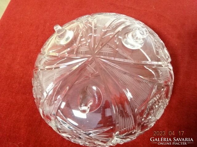 Ajka crystal, three-legged table centerpiece, top diameter 16 cm. Jokai.