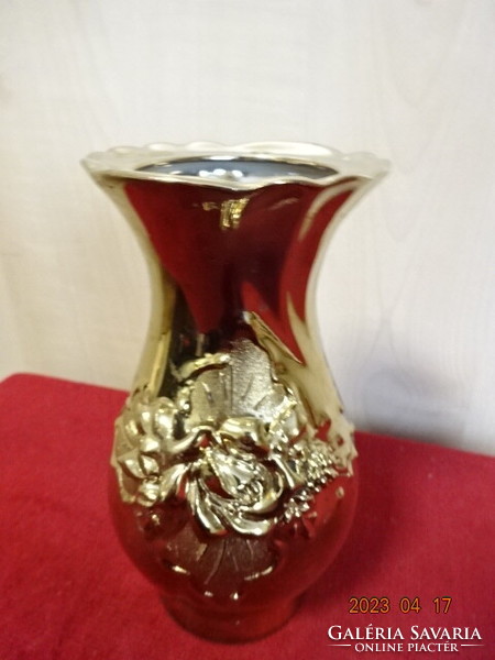 Román porcelán, aranyozott váza, magassága 16 cm. Jókai.