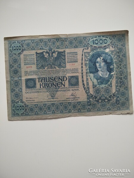 1000 Korona 1902 with Croatian stamp
