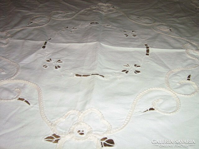 Beautiful ribbon embroidered tablecloth