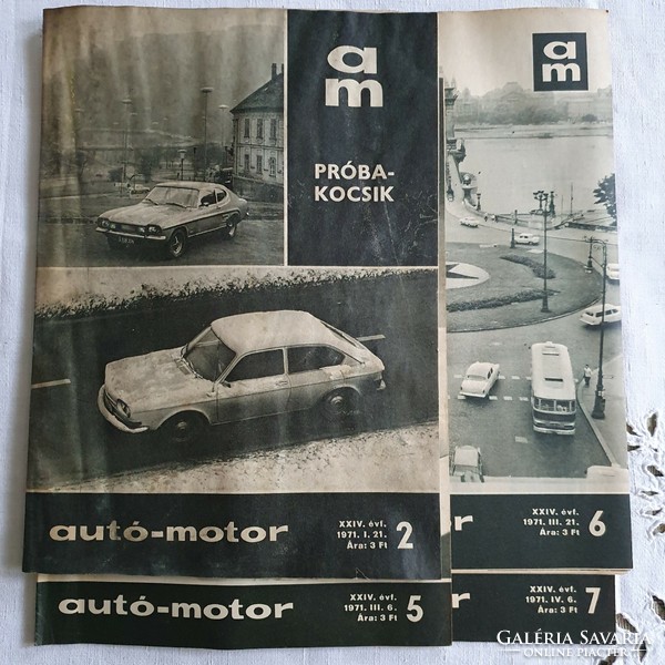 Auto - motor újságok 1965, 1966,1967,1969,1969,1971,1972