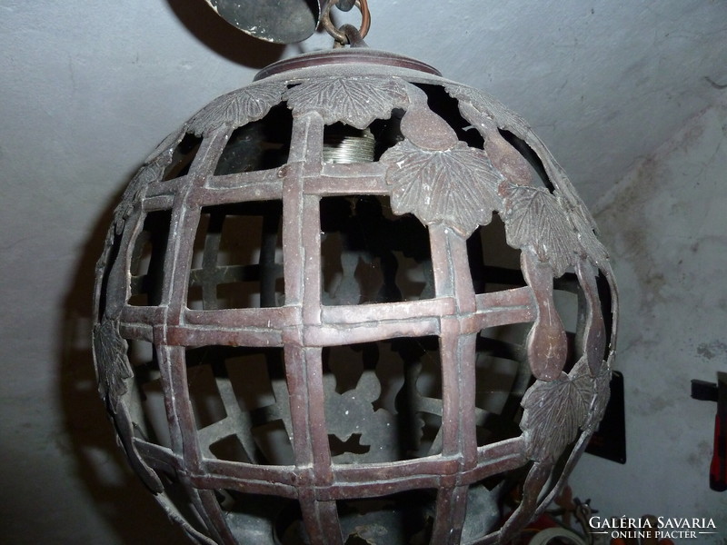 Antique copper ball chandelier
