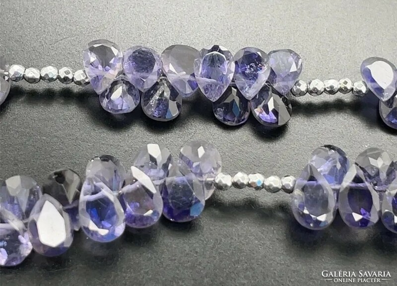 Iolite / Hematite Gemstone Sterling Silver Necklaces. 925 - New