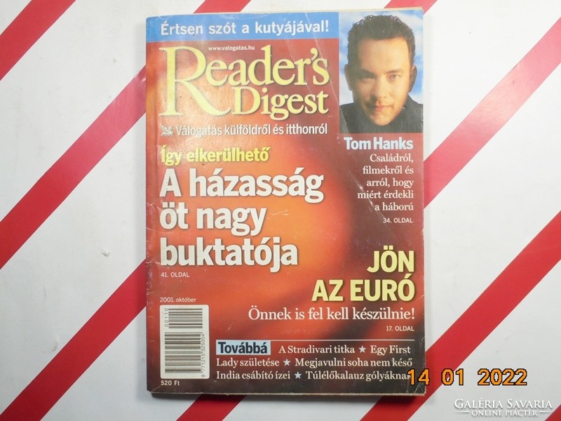 Régi retro Reader's Digest Válogatás újság magazin 2001. október - Ajándékba születésnapra