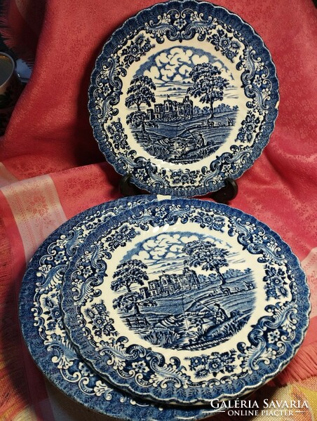 English scenic porcelain plates