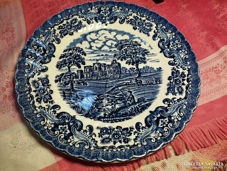 English scenic porcelain plates