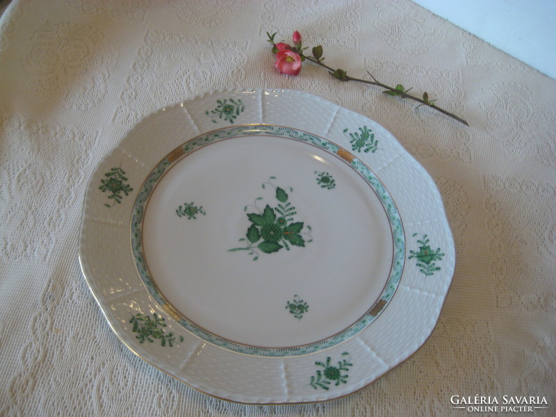 Herend, green Appony pattern, marked 1956, circular bowl 30 cm