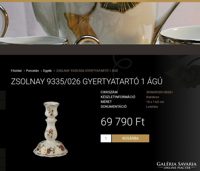 9335/026 Zsolnay baroque candle holder