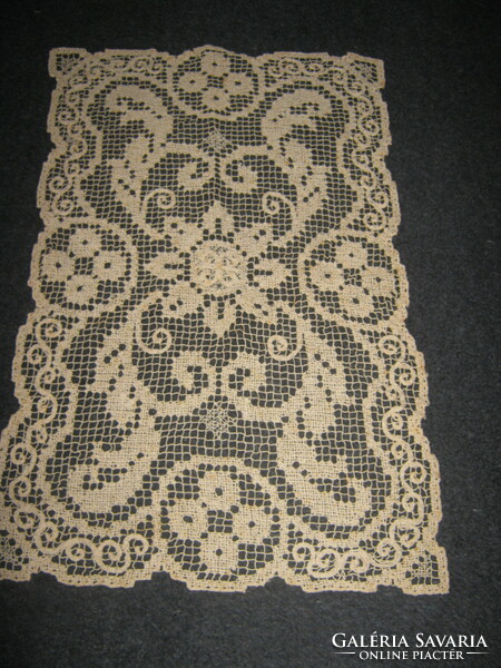 Old rece lace tablecloth 43 cm x 29 cm