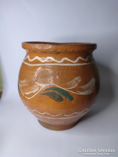 Old folk painted earthenware vessel Silke