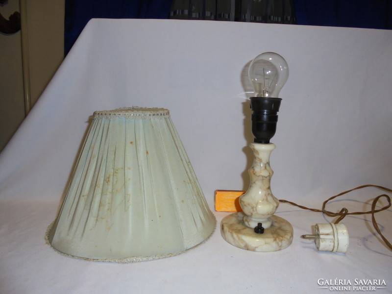 Old table lamp with marble base, bedside lamp