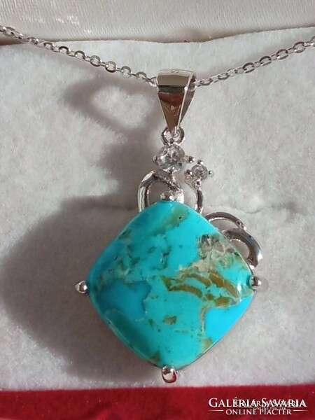Turquoise pendant, silver 925