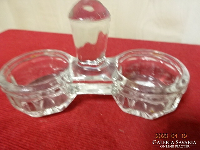 Glass salt and pepper shaker, length 13.3 cm. Jokai.
