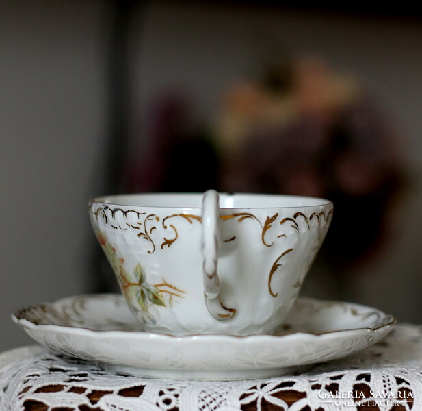 Carl tielsch fine porcelain, beautiful Art Nouveau tea set, 1875-1900, with a small flaw