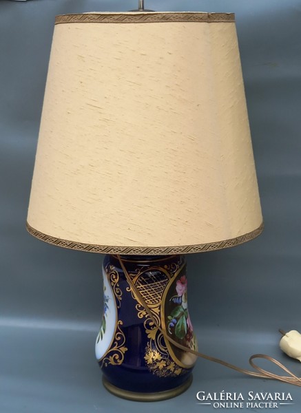 Antique painted porcelain table lamp