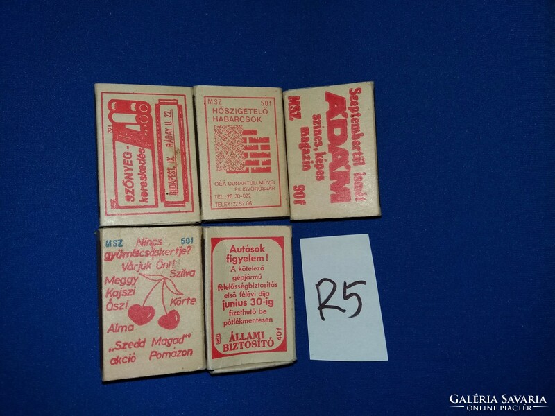 Retro háztartási papírdobozos gyufák címke gyűjtőknek egyben a képek szerint R 5