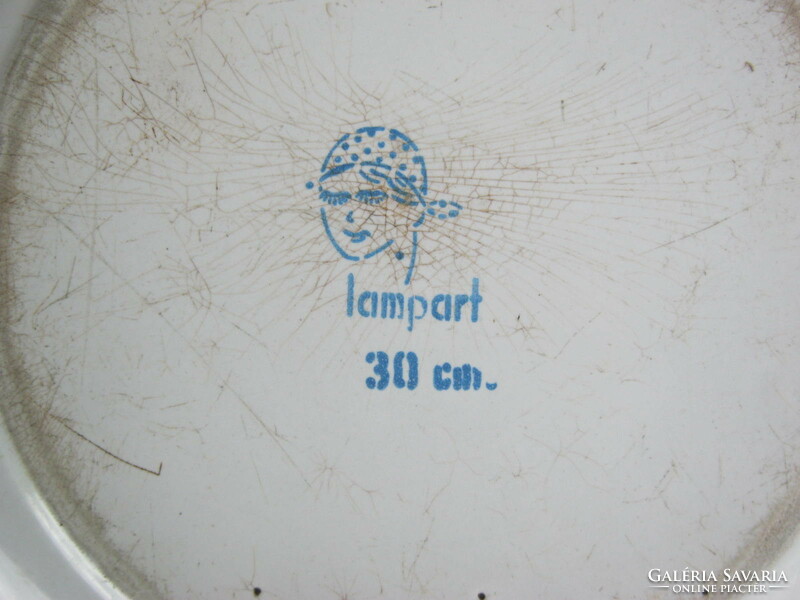 Lampart enamel bowl with flower pattern large size 30 cm old nostalgia piece farmhouse decoration