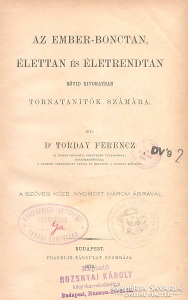 Ferencs Torday: human anatomy, physiology and ... 1876