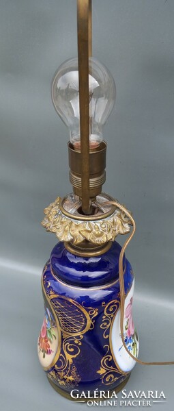 Antique painted porcelain table lamp