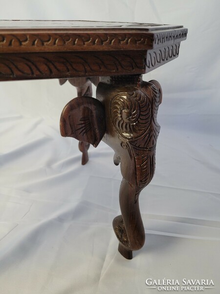 Early 20th century Indian-inspired hand-carved side table