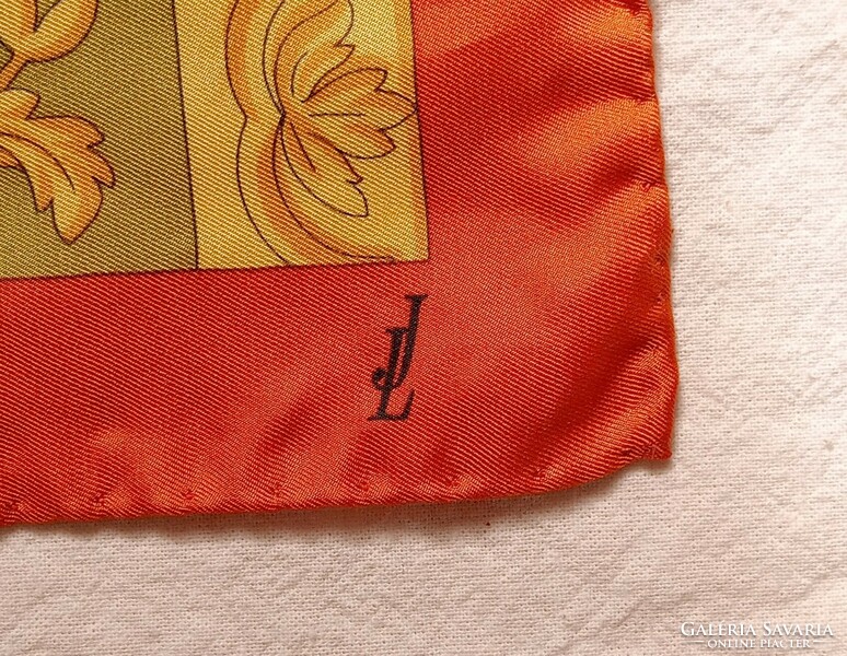 Vintage LJ selyemkendő, 100% silk, seta