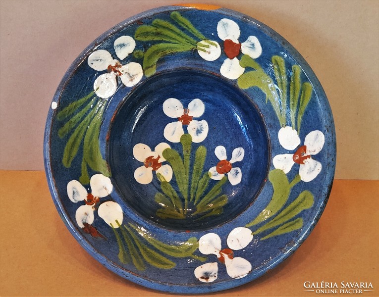 Antique Transylvanian folk ceramic wall plate