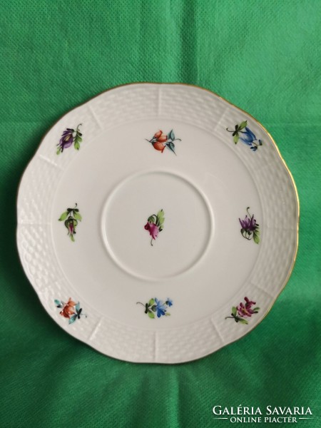Herend floral small plate, cup base, mf (mille fleurs) pattern