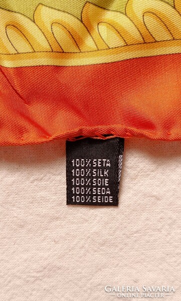 Vintage LJ selyemkendő, 100% silk, seta