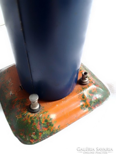 Antique old blue bing railroad signal bell for model 0 train field table accessory board game