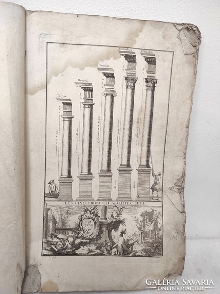 Antique book architecture 1757-1761 year 5 basic rules of architecture French bad condition 7285