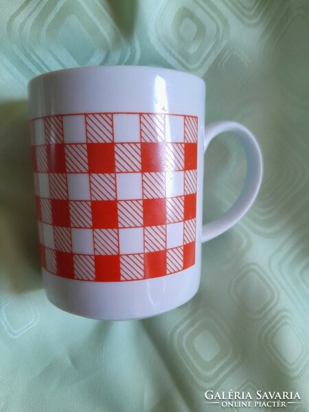 Zsolnay red checkered tea cup