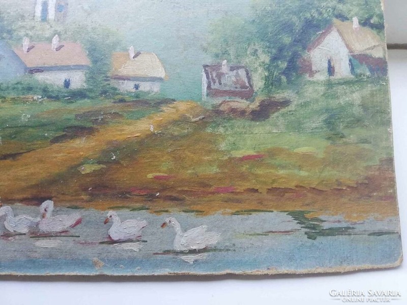 Landscape painting at the end of the village