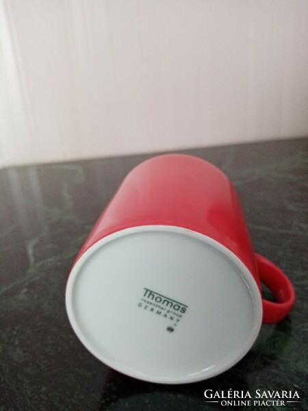 Jelzett ,  német , piros, porcelán   Thomas  /  Rosenthal teás kávés  bögre - csésze