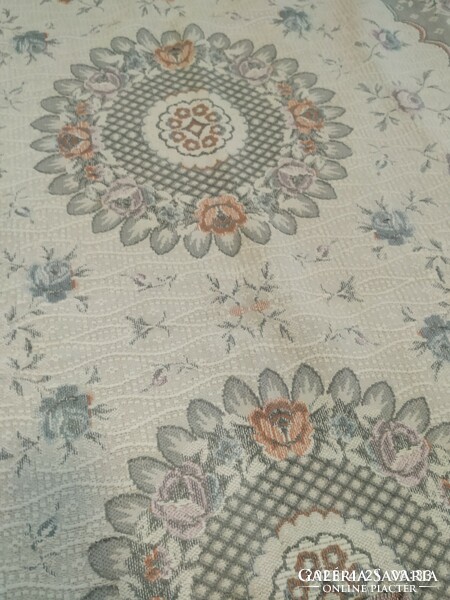 Beautifully patterned retro woven tablecloth bedspread nostalgia item for sale!