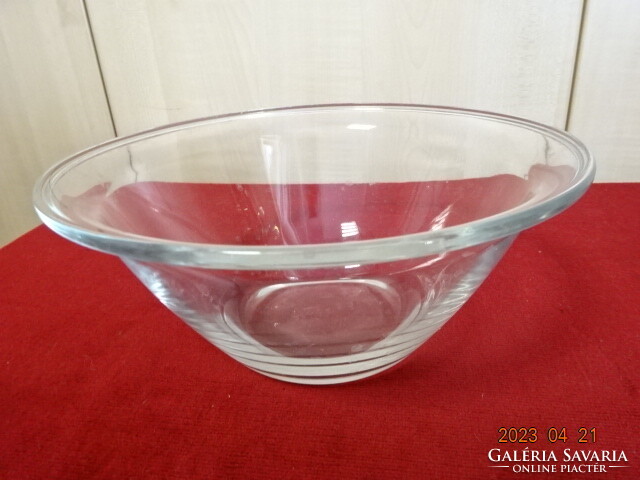 Smooth glass bowl, diameter 22 cm, height 10 cm. Jokai.