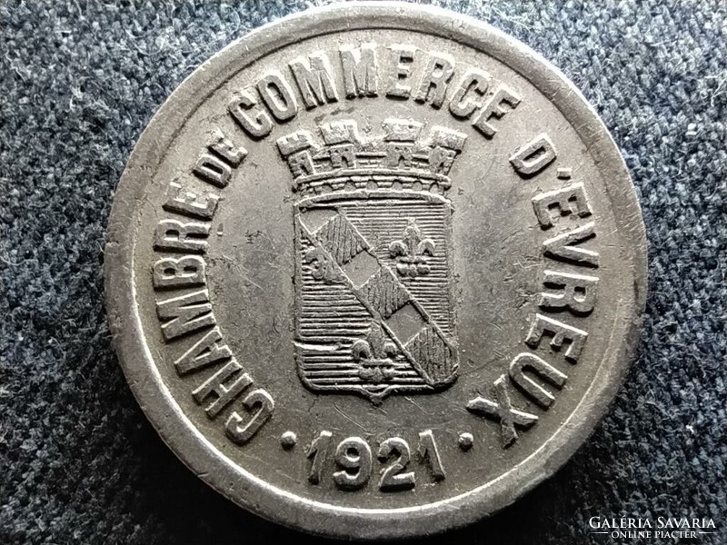 Franciaország Felső-Normandia Évreux város 25 Centimes szükségpénz 1921 (id59193)